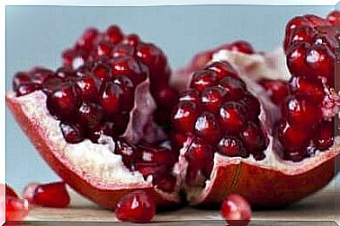 Winter food: pomegranate