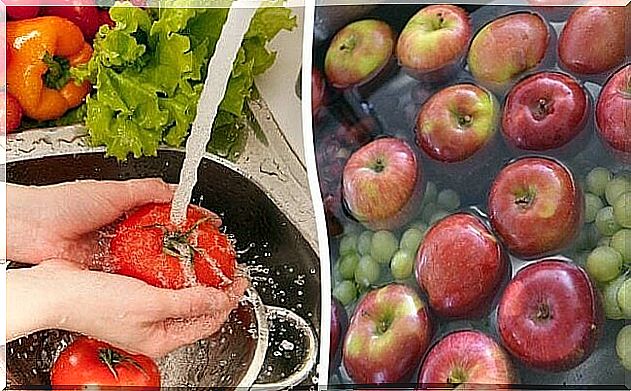 How can pesticides be removed from fruits and vegetables?