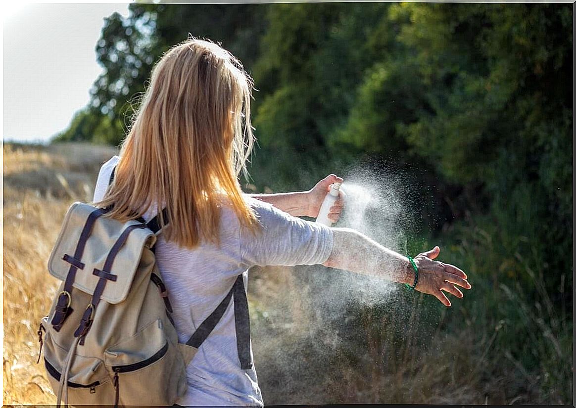 Woman mosquito repellent